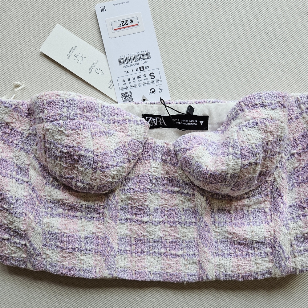 ZARA BUSTIER PINK TOP, SIZE S, NWT